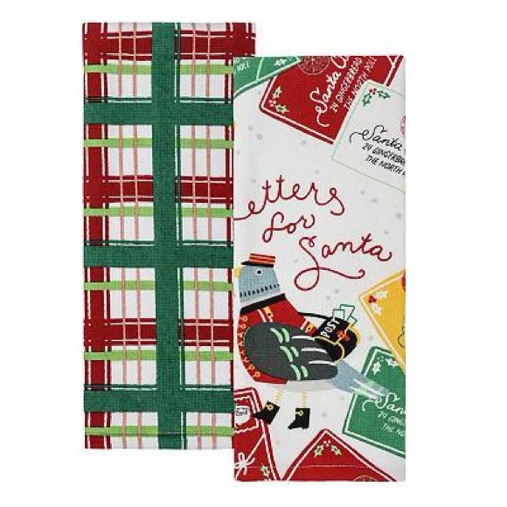 🎄NWOT St. Nicholas Square® Letters to Santa Kitchen Towel 2-pk.